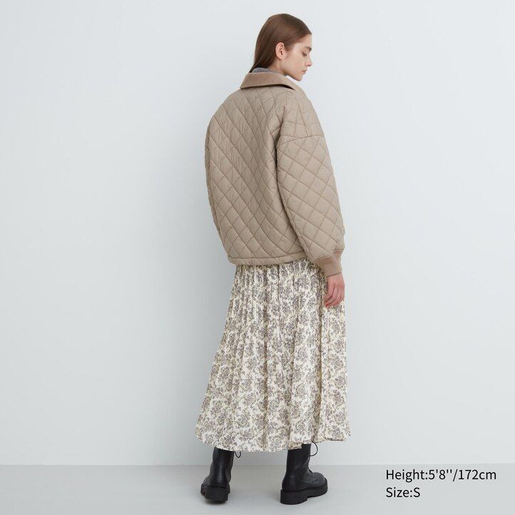 giubbotto imbottito caldo uniqlo marrone da donna