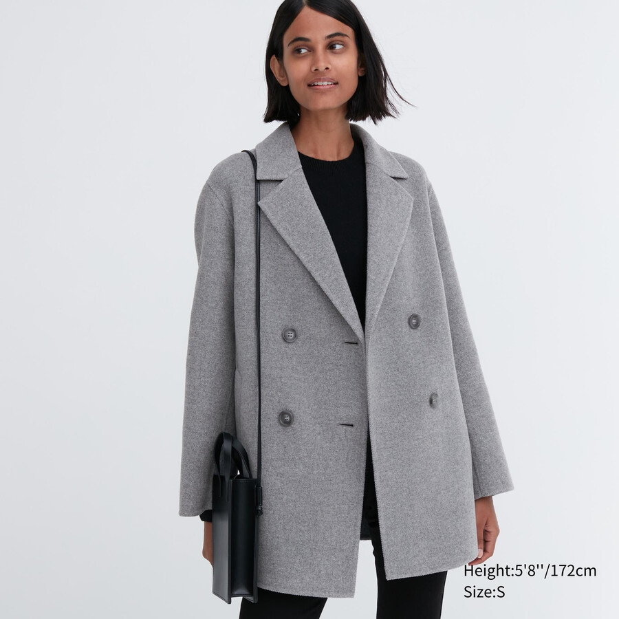 giacche da donna uniqlo in misto lana grigio