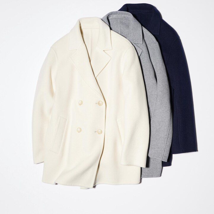 giacche da donna uniqlo in misto lana grigio