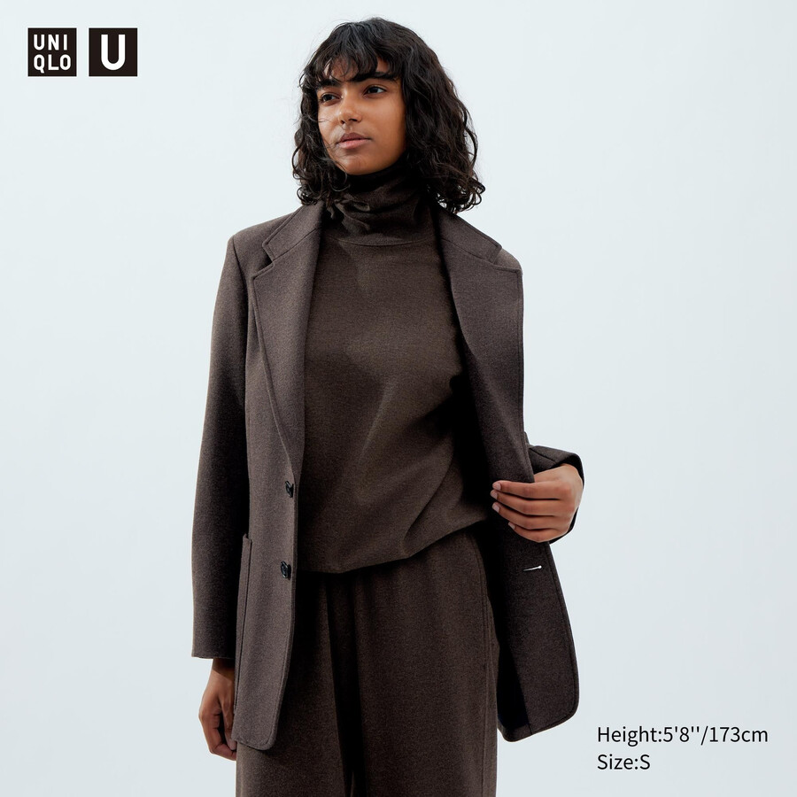 giacche da donna su misura uniqlo jersey marrone scuro