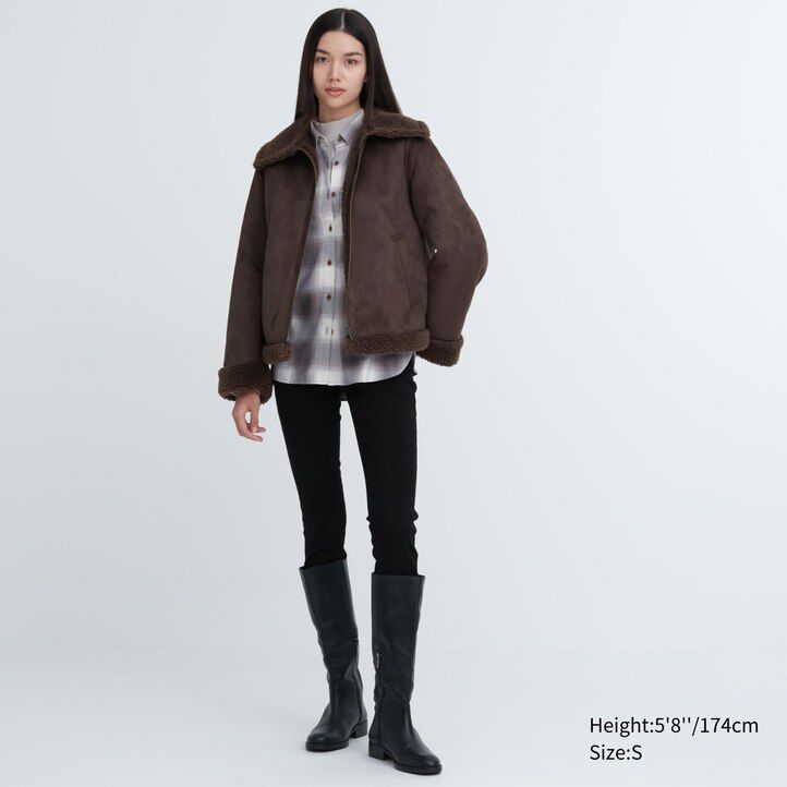 giacche da donna beige uniqlo foderate in pile