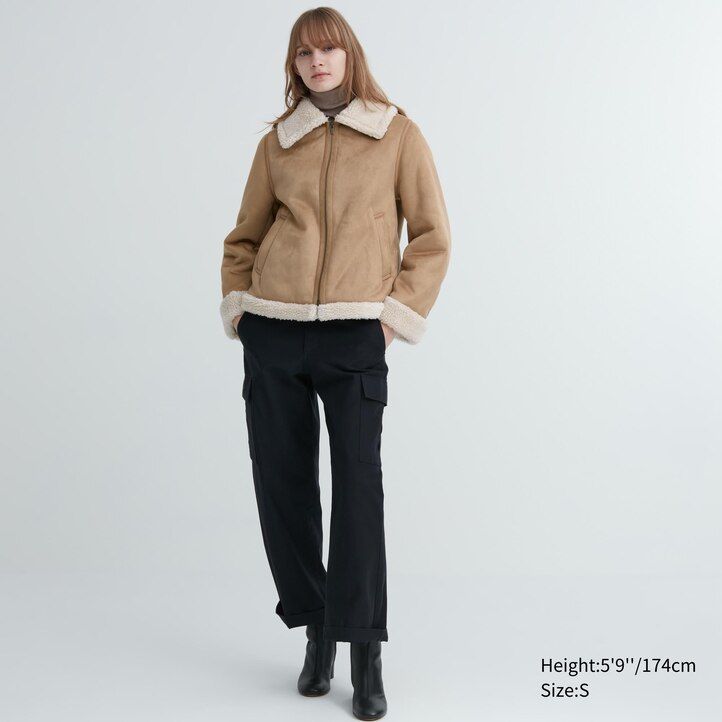 giacche da donna beige uniqlo foderate in pile