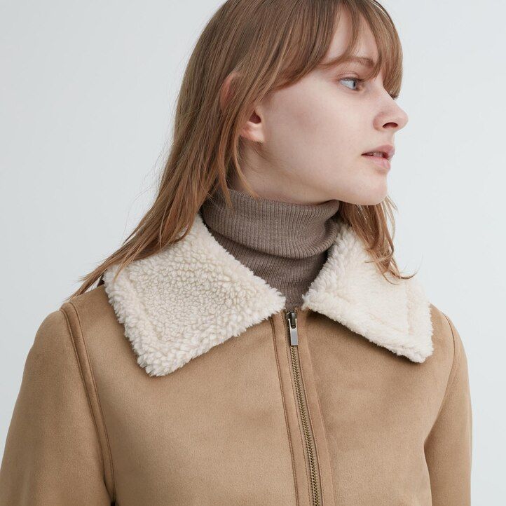 giacche da donna beige uniqlo foderate in pile