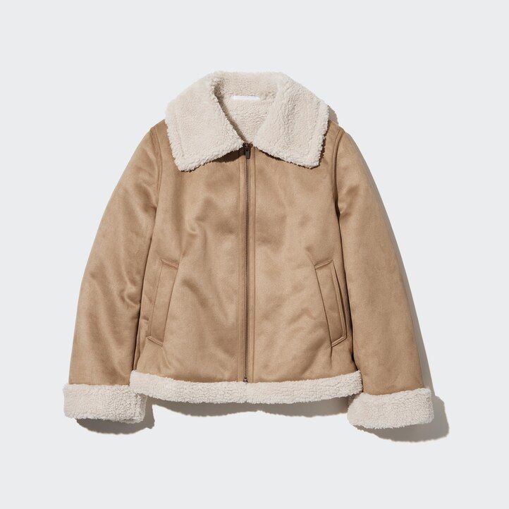 giacche da donna beige uniqlo foderate in pile