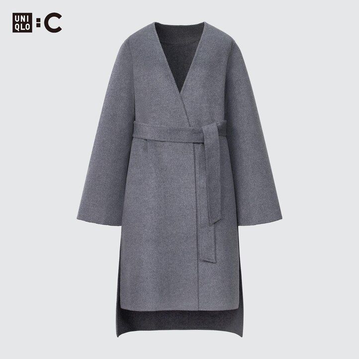 giacche avvolgenti in misto lana uniqlo da donna blu navy
