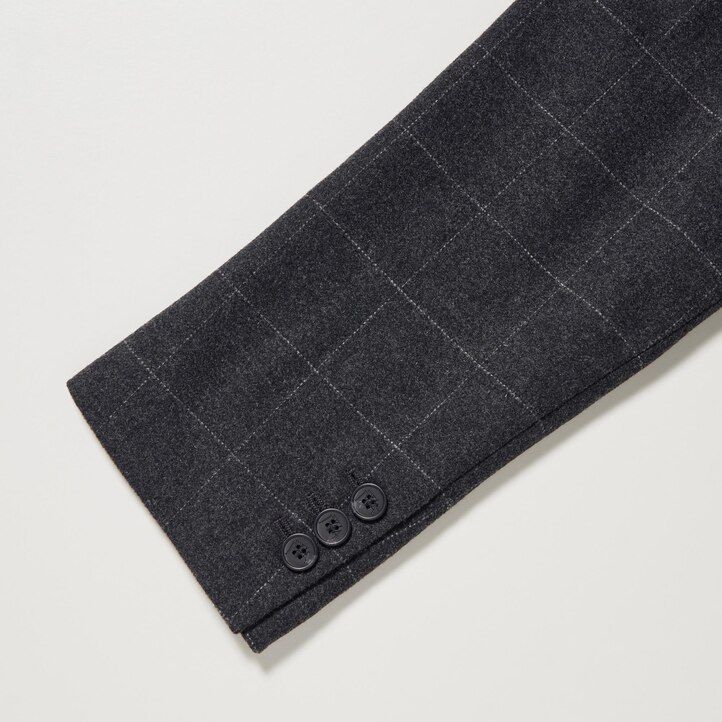 giacche monopetto a quadri uniqlo da donna grigio scuro
