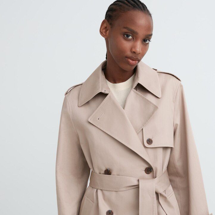 giacche uniqlo trench da donna blu navy