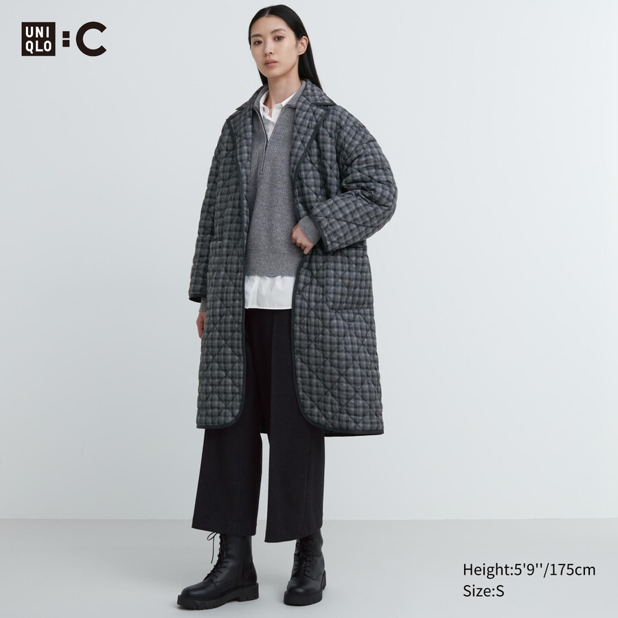 giacche imbottite calde oversize da donna uniqlo grigie