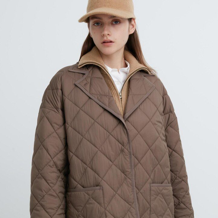 giacche imbottite calde oversize da donna uniqlo grigie