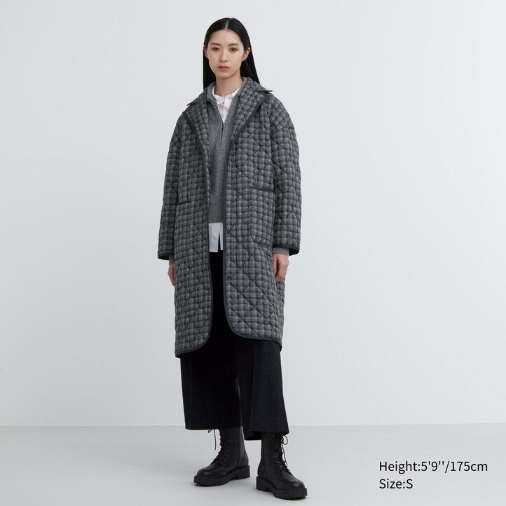 giacche imbottite calde oversize da donna uniqlo grigie