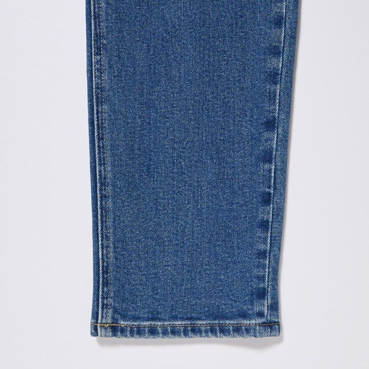 jeans uniqlo slim fit da donna a gamba dritta alla caviglia blu