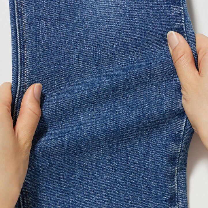jeans uniqlo slim fit da donna a gamba dritta alla caviglia blu