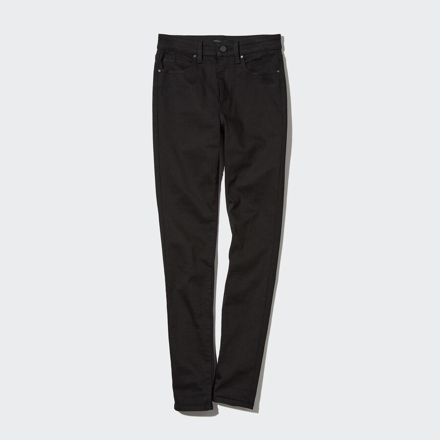 jeans skinny uniqlo ultra stretch a vita alta da donna neri
