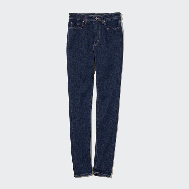jeans skinny uniqlo ultra stretch a vita alta da donna neri