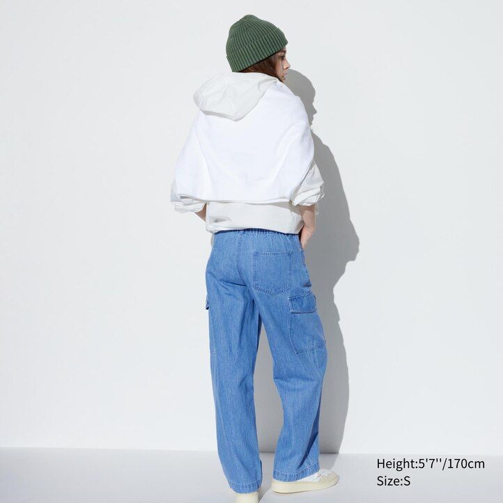 jeans da donna uniqlo denim wide straight legrgo blu