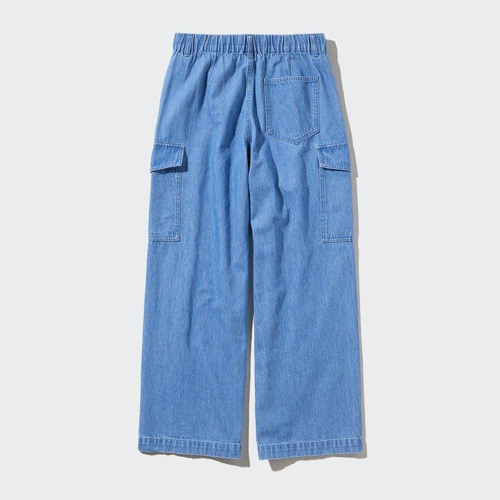 jeans da donna uniqlo denim wide straight legrgo blu