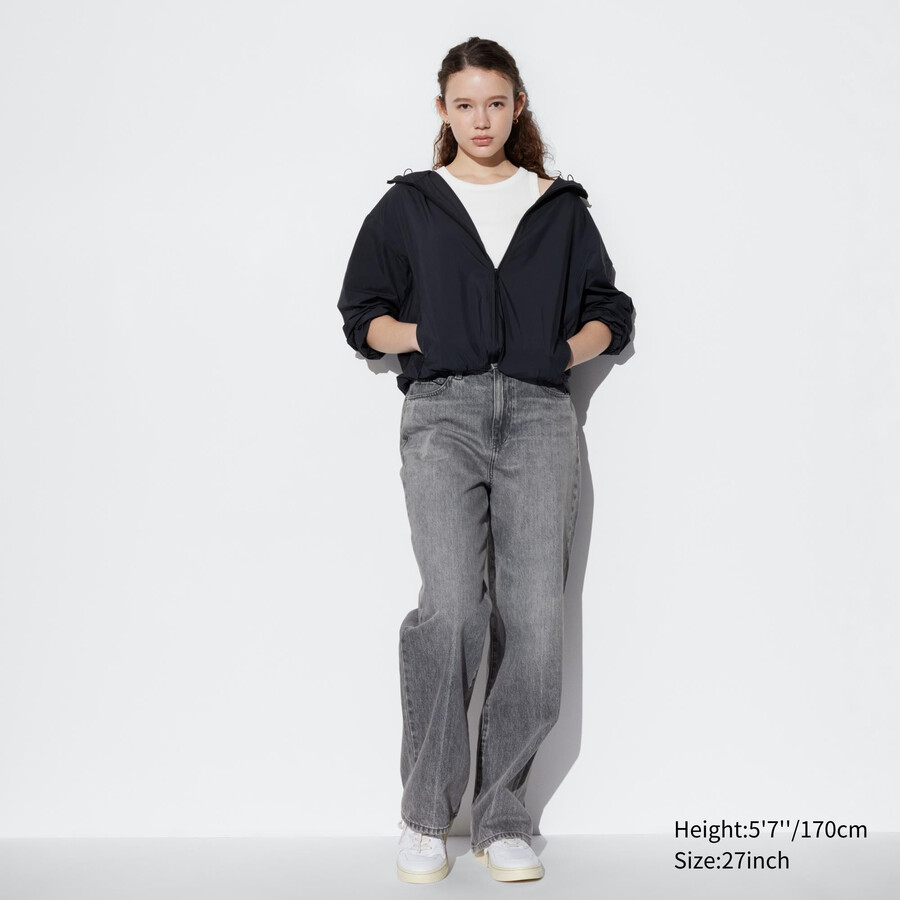 jeans larghi e dritti uniqlo da donna grigi