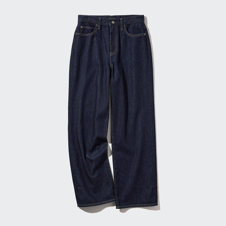 jeans larghi e dritti uniqlo da donna grigi