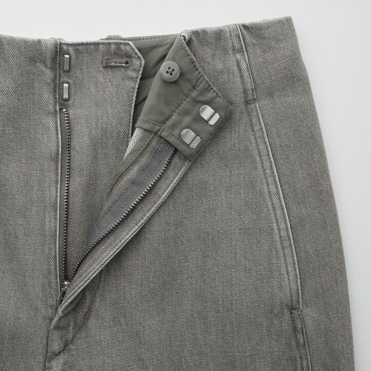 jeans a gamba dritta uniqlo da donna grigio scuro