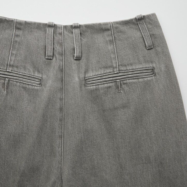 jeans a gamba dritta uniqlo da donna grigio scuro
