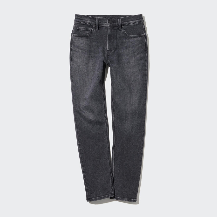 jeans uniqlo slim fit a gamba dritta da donna grigi