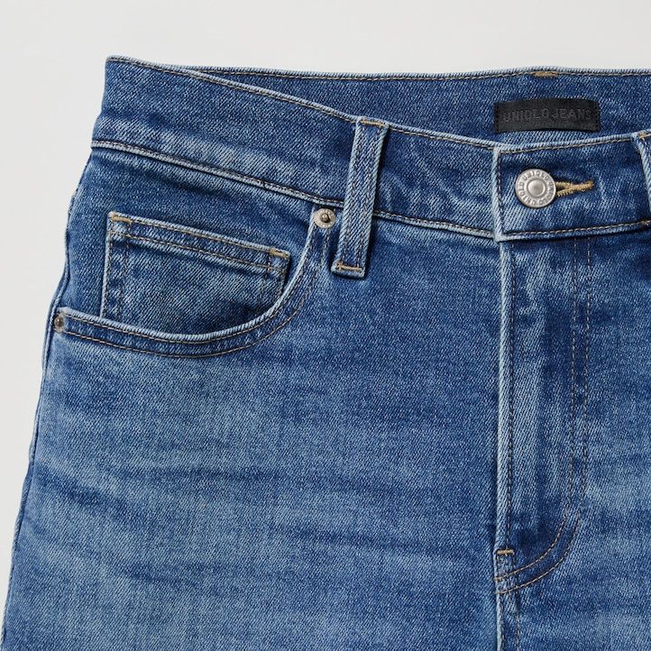 jeans uniqlo slim fit a gamba dritta da donna grigi