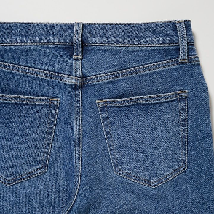 jeans uniqlo slim fit a gamba dritta da donna grigi