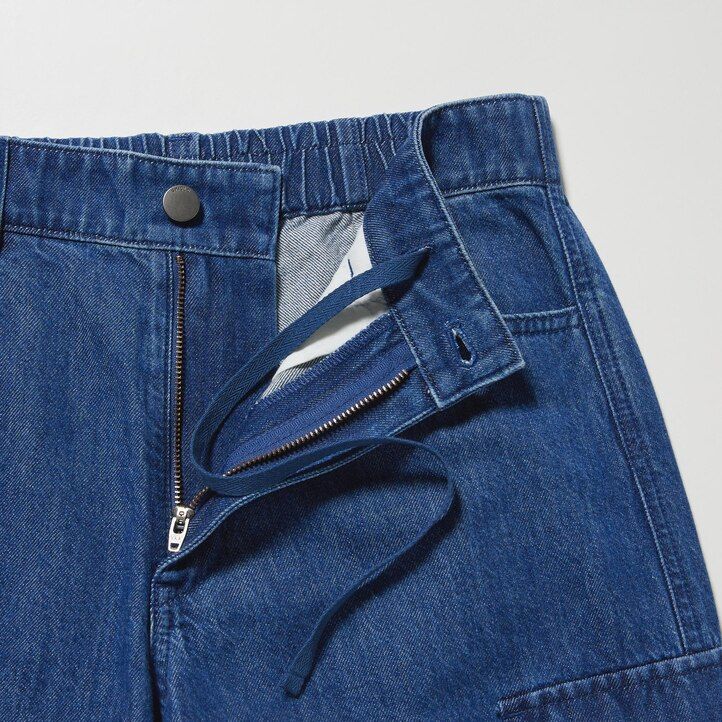 jeans da donna uniqlo denim wide straight legrgo blu