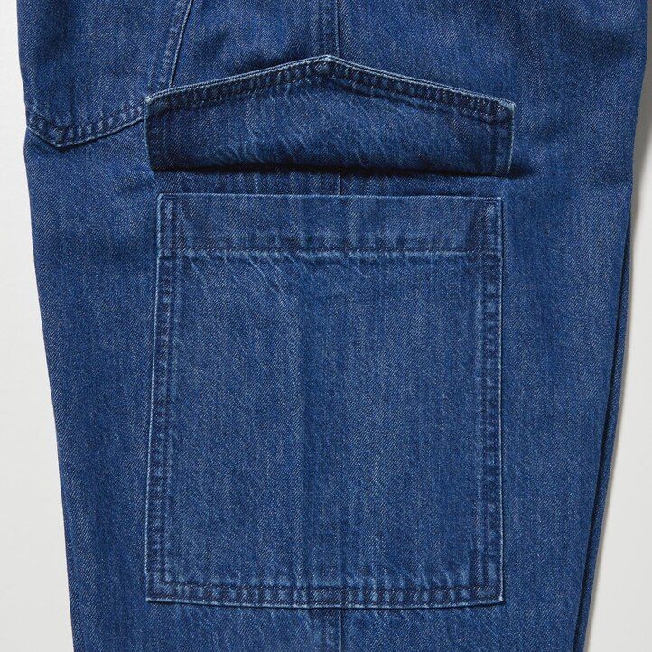 jeans da donna uniqlo denim wide straight legrgo blu