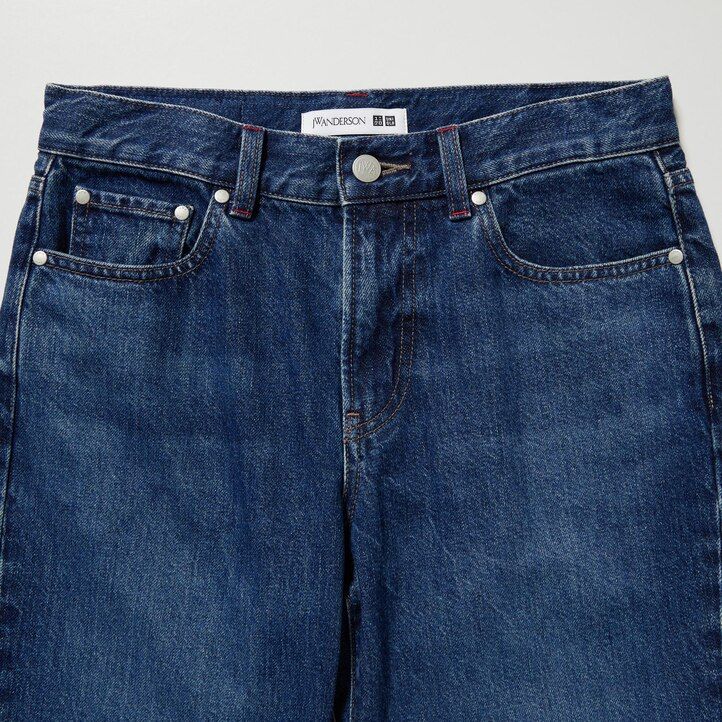 jeans uniqlo slim fit a gamba dritta grigio scuro da donna