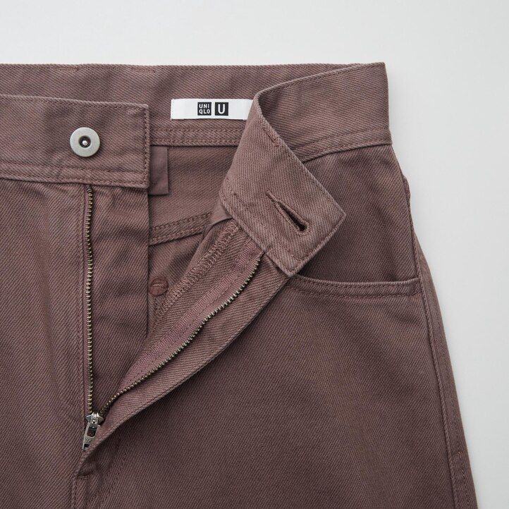 jeans uniqlo curved da donna color oliva