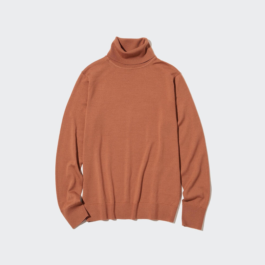 maglioni da donna uniqlo in lana merino extra fine 100 arancione
