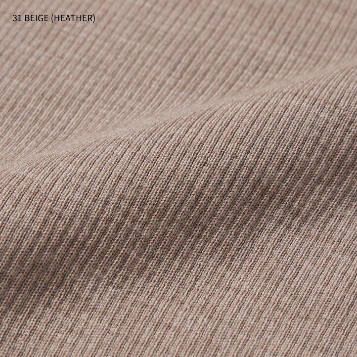 maglioni a coste uniqlo 100 lana merino extra fine da donna viola