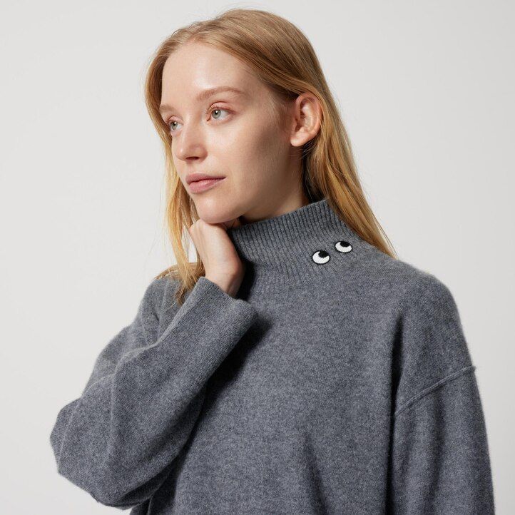 maglioni a collo alto uniqlo 100pctshmere da donna neri