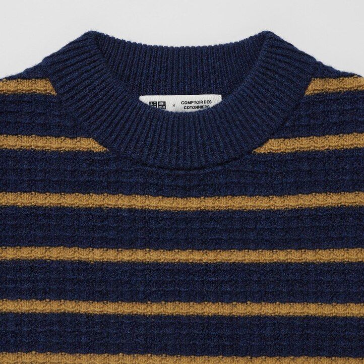 maglioni a righe in lana dagnello uniqlo da donna blu navy