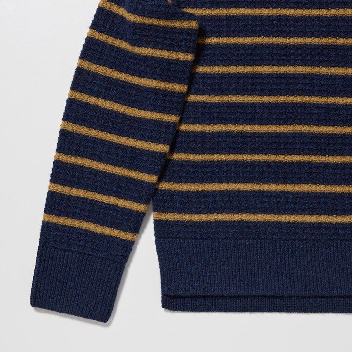 maglioni a righe in lana dagnello uniqlo da donna blu navy