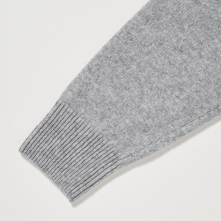 maglioni girocollo in lana dagnello argyle uniqlo premium da donna grigio chiaro