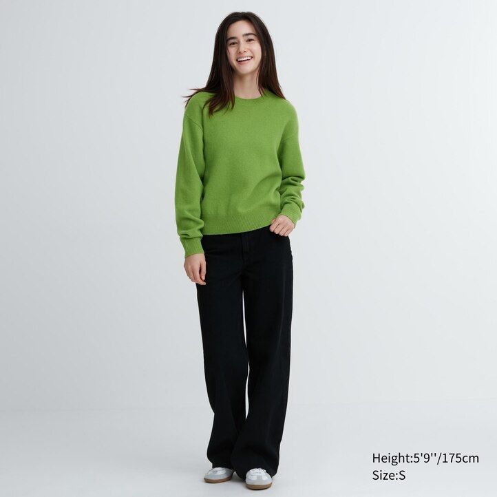 maglioni girocollo in lana dagnello uniqlo premium da donna verdi