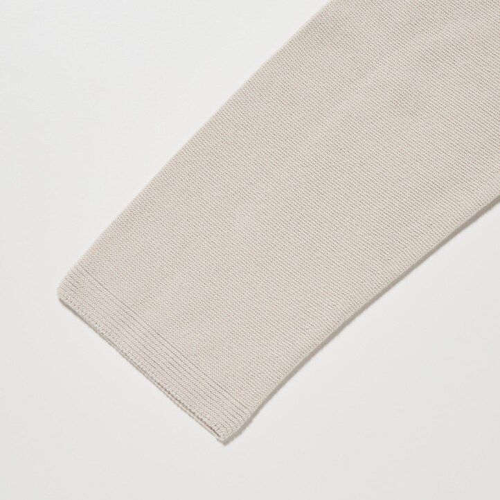 maglioni da donna in cotone senza cuciture e maglia 3d uniqlo neri con scollo rotondo