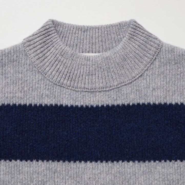 maglioni da donna a righe in lana dagnello uniqlo grigi