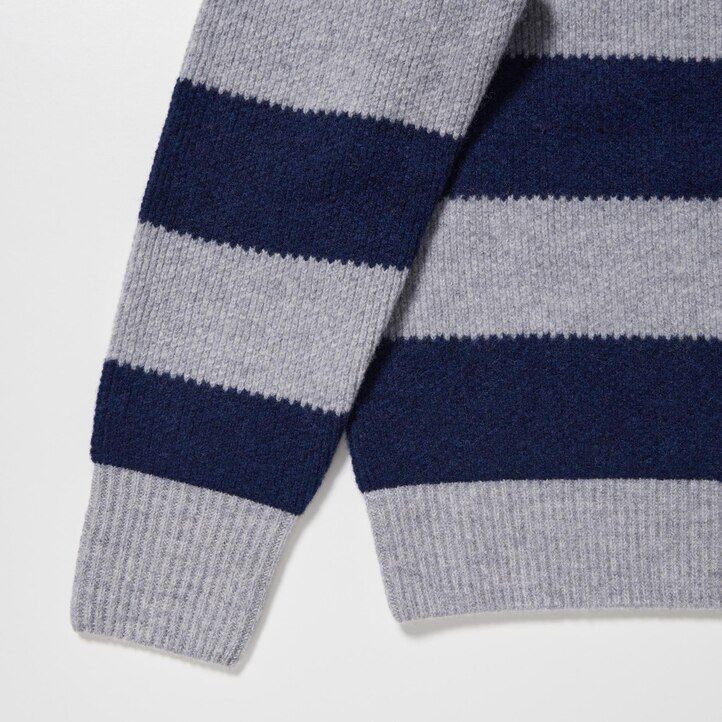 maglioni da donna a righe in lana dagnello uniqlo grigi