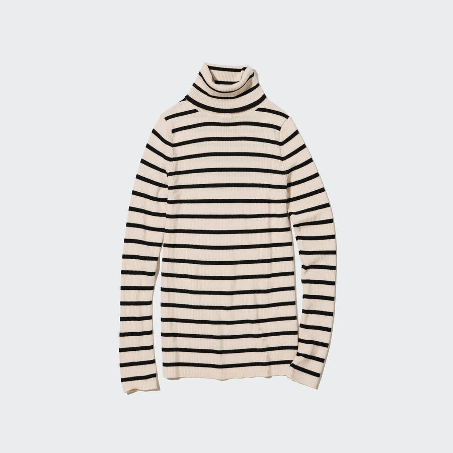 maglioni a coste uniqlo 100 lana merino extra fine da donna bianchi