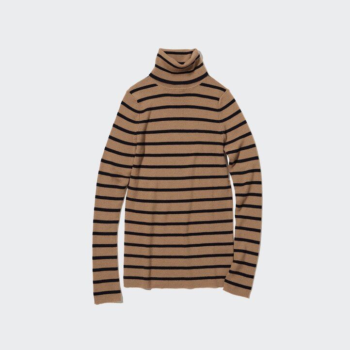 maglioni a coste uniqlo 100 lana merino extra fine da donna bianchi