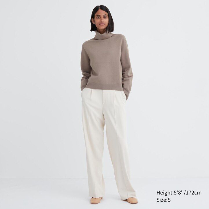maglioni da donna in filato soufflé senza cuciture uniqlo 3d knit beige