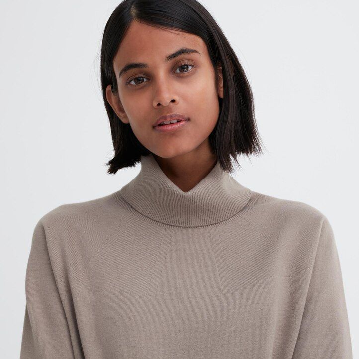 maglioni da donna in filato soufflé senza cuciture uniqlo 3d knit beige