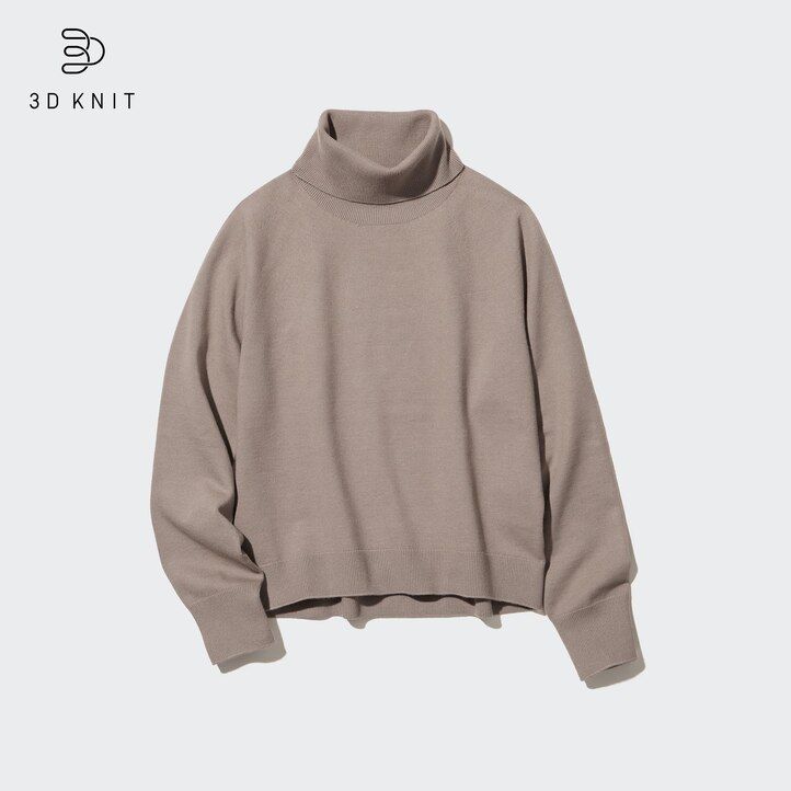maglioni da donna in filato soufflé senza cuciture uniqlo 3d knit beige