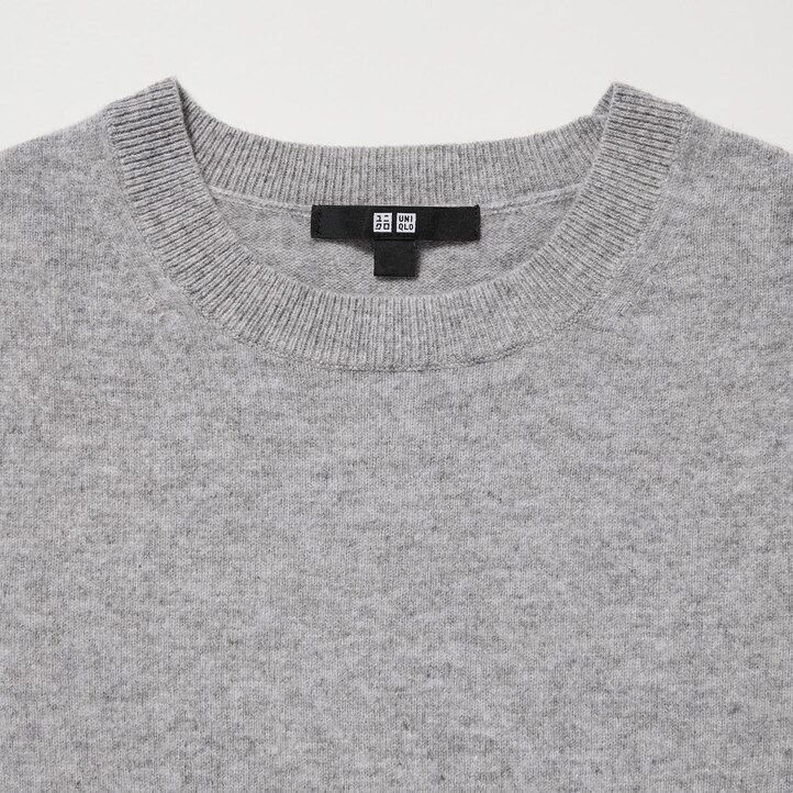 maglioni da donna con scollo rotondo uniqlo 100pctshmere beige