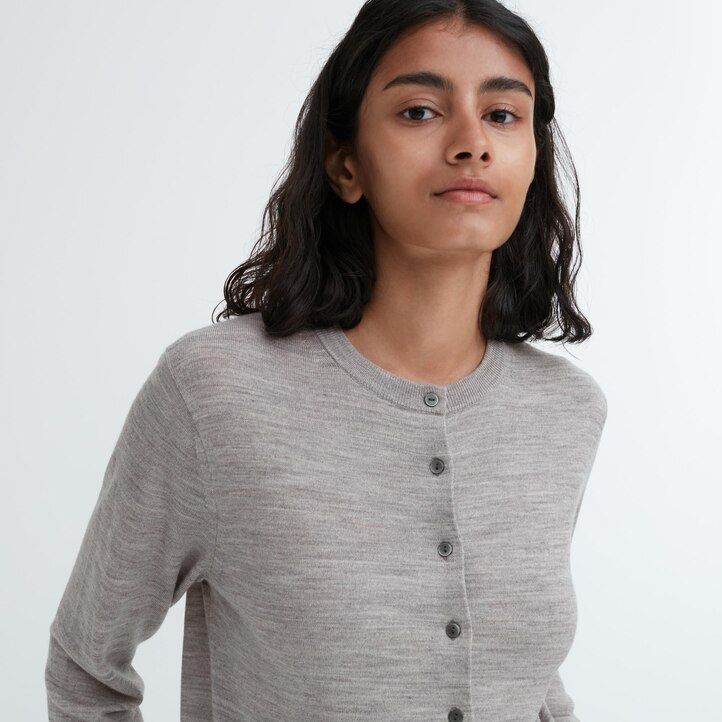 maglioni girocollo uniqlo 100 lana merino extra fine da donna rossi