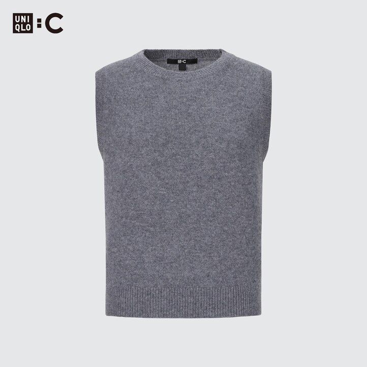 maglione corto con scollo rotondo uniqlo 100pctshmere da donna rosa