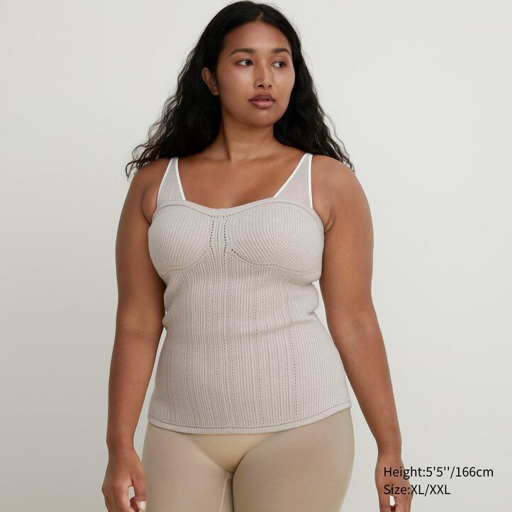 maglioni da donna beige uniqlo 3d knit seamless souffle yarn a coste